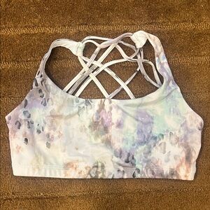 Onzie Multicolor Sports Bra watercolor strappy medium top yoga Pilates